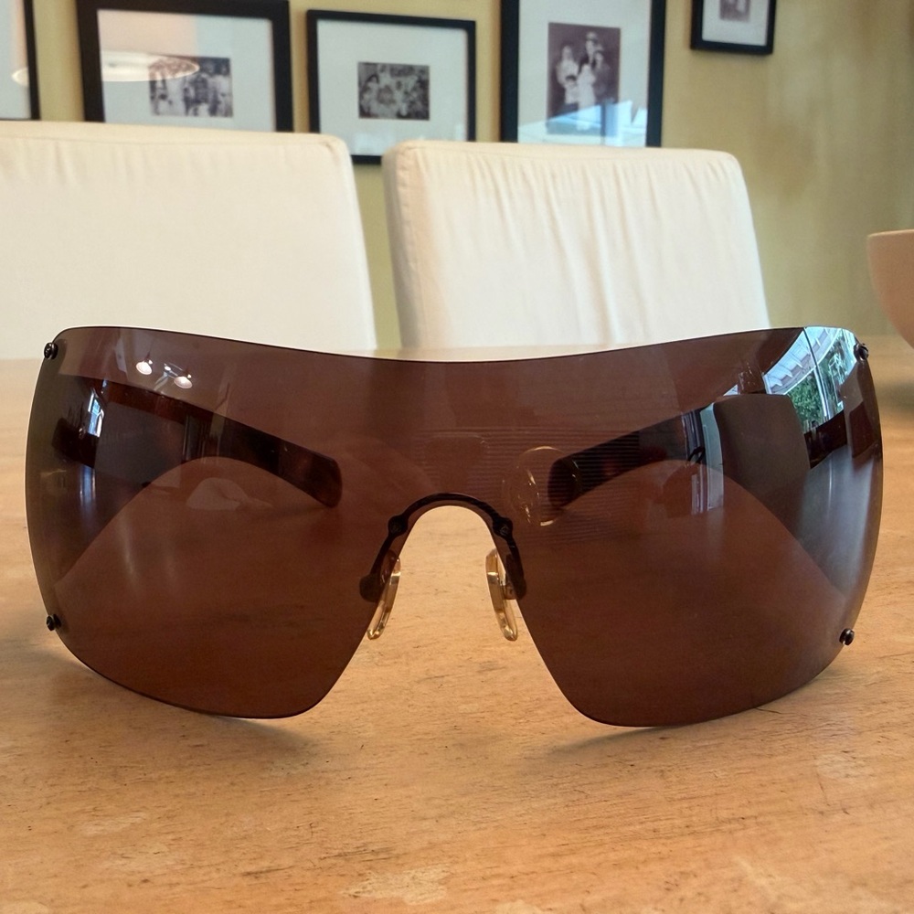 Vintage Versace Shield Sunglasses Medusa MOD 4115 Y2K Made in Italy